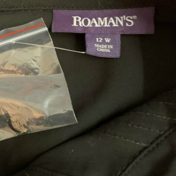 Roaman's 12W Black Sheer Sequin Collar Button Knotted Front Long Sleeve Blouse - Picture 6 of 6